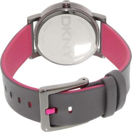 Reloj Dkny Para Mujer Ny2390 Correa De Cuero Color Gris De