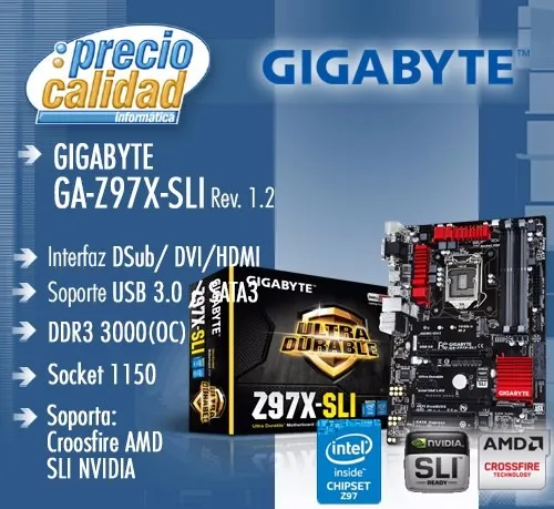 Mother 1150 Gigabyte Ga-z97x-sli Crossfire Sli Hdmi Dvi