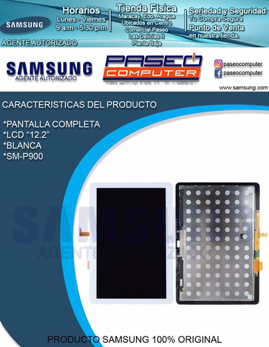 Pantalla Tab Sm-p900 Blanca Agente Autorizado Samsung