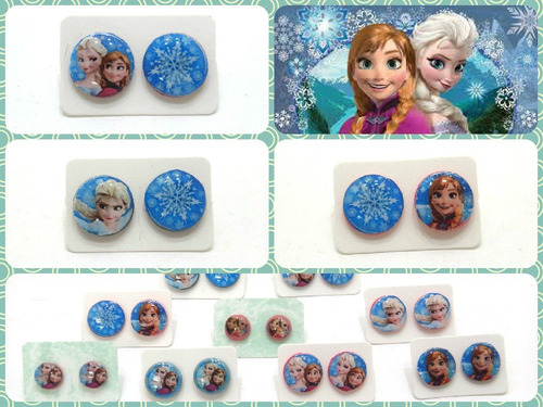 2 Pares Zarcillos Frozen Para Fanáticas Accesorios, Cotillón