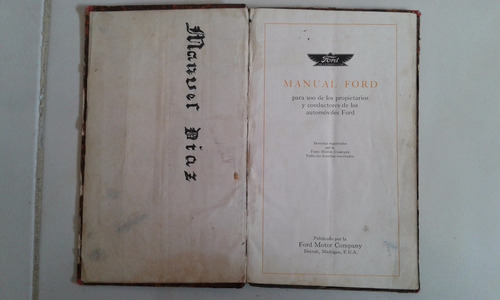 Libro Manual 100% Original De Usuario: Ford T 1916/19