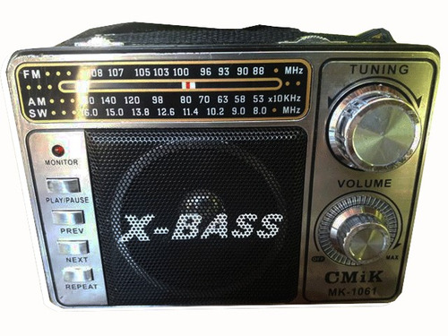 Speaker Portátil Radio Am-fm Som Mp3 Usb Cmik Mk-1061