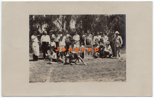 Antigua Foto Postal Argentina Jovenes Jugando