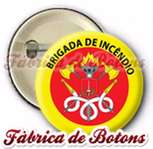 200 Botons Broches Bottons Brigada Incêndio Brigadista 4,5cm