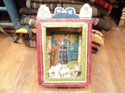 Retablo Imagen Religiosa Popular San Antonio Chapa Madera