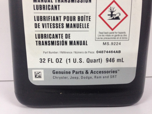 Imagen 4 de 9 de Aceite Caja Sincronica Nsg370 Nv3500 Jeep Liberty Mopar Sp