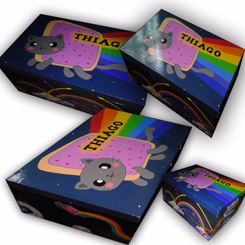 Imagen 4 de 6 de Nyan Cat Cofre De Madera Personalizado (15x15x10)