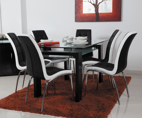 Combo Comedor Mesa De 6 Puestos Benetton + 6 Sillas Lucerna