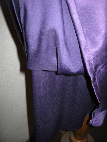 Vestido Raso Violeta Cintura Bordada Importado