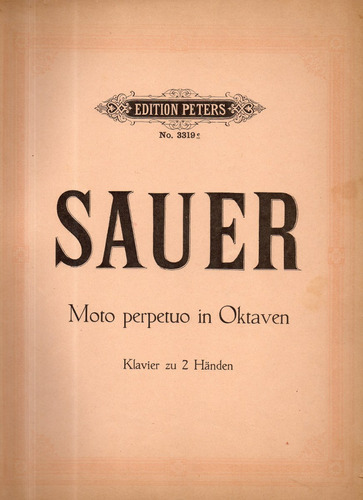 Emil Sauer Moto Perpetuo In Oktaven Piano Para Dos Manos