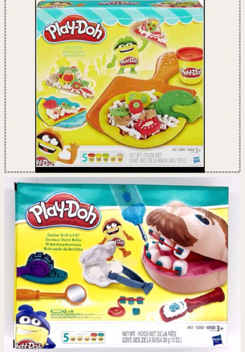 Kit Massinha Play Doh Festa Da Pizza E Play Doh Dentista