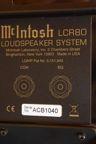 Imagen 6 de 6 de Parlante Central Marca Mcintosh Modelo Lcr 80