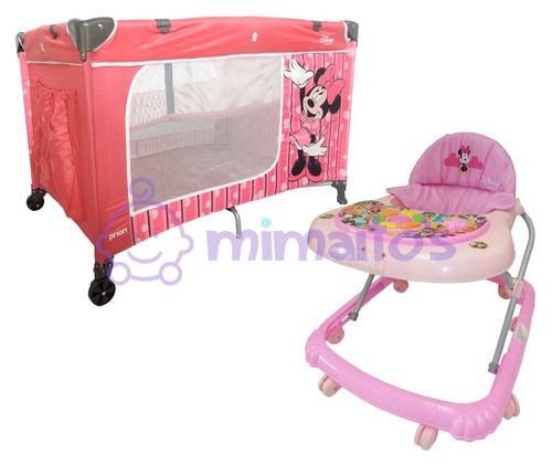 Súper Combo Priori Minnie Cuna Corral Para Bebé + Caminador