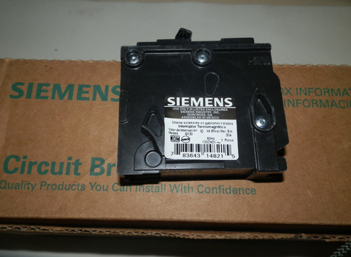 Breakers 1 Polo 30 Amperio Marca Siemens Para Empotrar