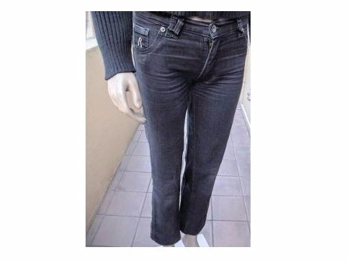 Pantalon De Jean Ryca Lewis 38 Negro Vivos Charol Elastizado