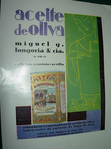 Clipping Antigua Publicidad Aceite De Oliva Longoria España