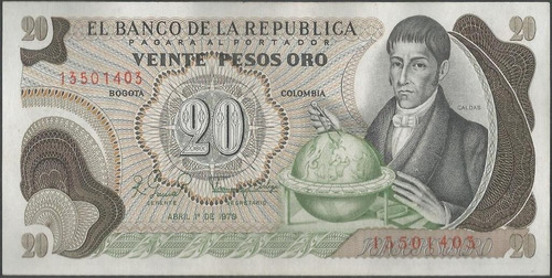 Colombia 20 Pesos 1 Abr 1979 Bgw238