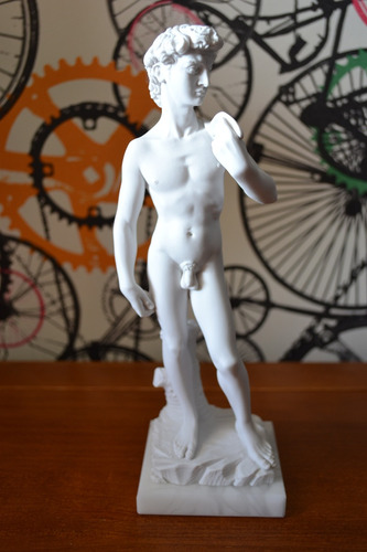 Escultura David De Michelangelo Marmore 25cm Made In Italy