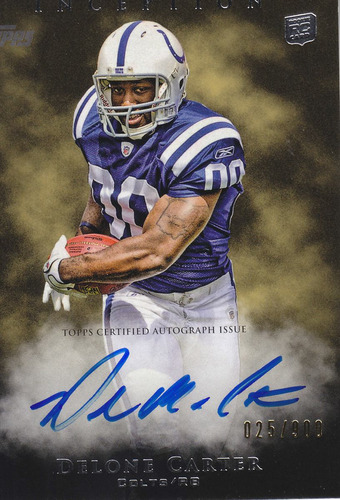 2011 Inception Rookie Autografo Delone Carter /900 Rb Colts