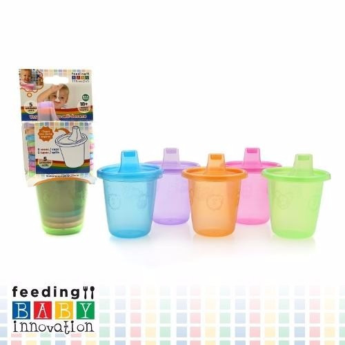 Vasos Apilables C/tapas Antiderrame (x5) Baby Innovation