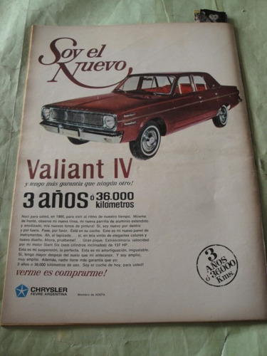 Publicidad Valiant 4 Año 1966