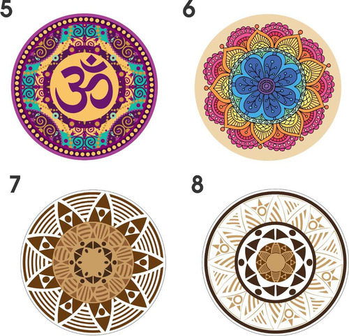 Imagen 3 de 8 de Mandalas En Vinilo | 23 Cm. | Autoadhesivos | Vinilo Design