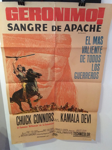 Afiche De Cine Original - Geronimo Sangre De Apache