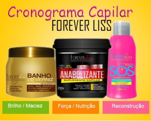 Kit Cronograma Capilar Forever Liss Hidratação E Brilho