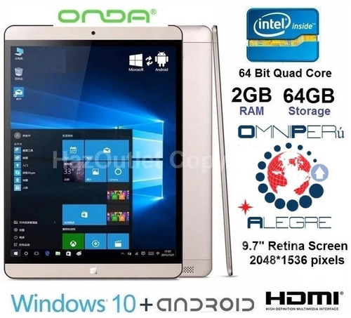 Onda V919 64gb Full Hd Windows+android