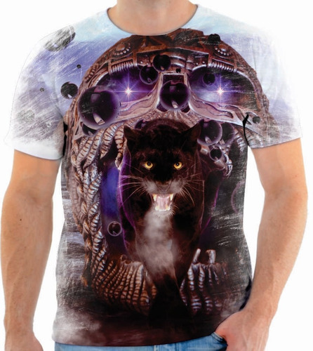 Camiseta, Camisa Blusa Caveira Onça Tigre Caveiras Skull 160