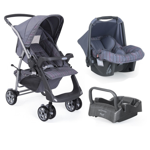 Carrinho Bebe Travelsystem Burigotto Rio Plus New Silverrosa