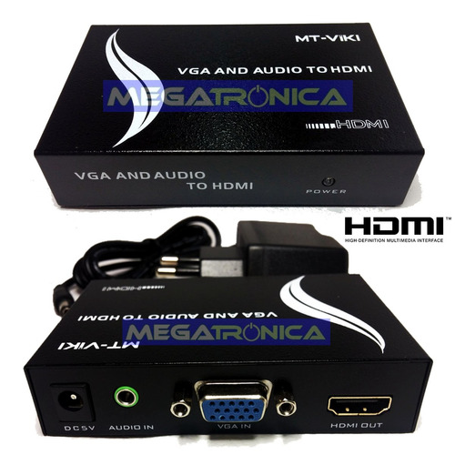 Conversor Convertidor Vga In A Hdmi Out Profesional Pc Led