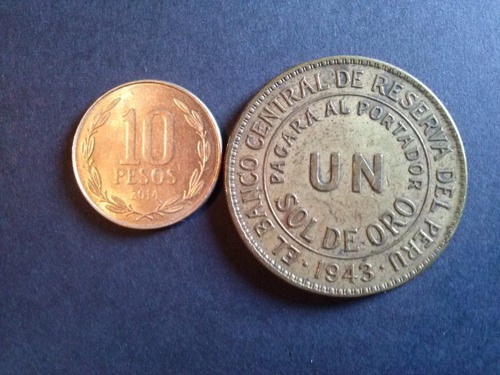 Moneda Perú Un Sol De Oro Bronce 1943 (c18)