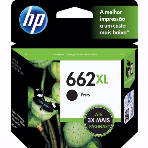 Cartucho Hp 662xl Preto Pt Original 2516 3516 1516 .