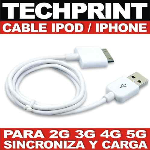 Imagen 1 de 1 de Cable Usb iPod iPhone 2g 3g 4g 5g Sincroniza Carga Garantia