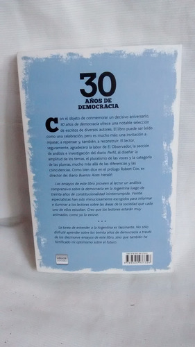 Imagen 2 de 6 de 30 Años De Democracia - Prol. Robert Cox - Editorial Planeta