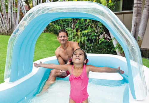 Piscina Inflable Intex Con Cascada Y Sillas Centro De Juegos