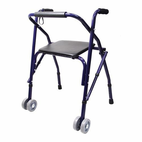 Andadera Adulto Rollator Sencilla, Color Azul, Plegable