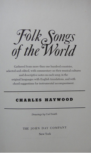 Folk Songs Of The World Haywood En Inglés 