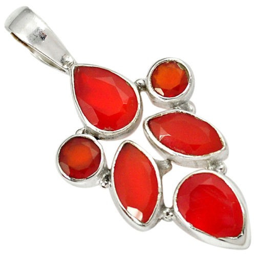 Plata 925 Piedra Natural Carnelian Ó Cornalina Oro Orange