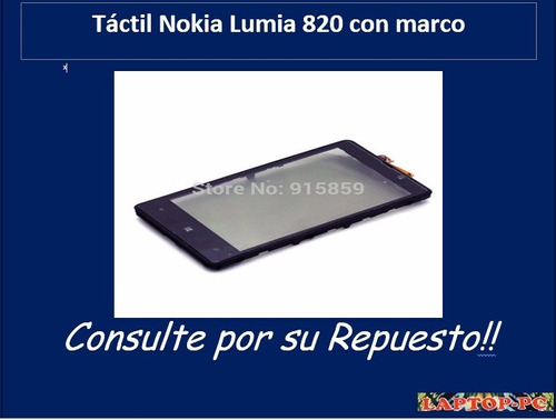 Tactil Nokia Lumia 820 Con Marco