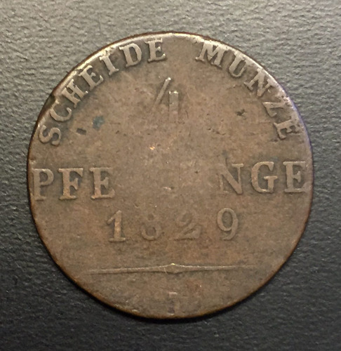 Ale230 Moneda Alemania Prussia 4 Pfennig 1829 G-vg Ayff