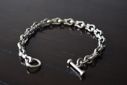 Pulsera Gruesa De Plata Ley .925 Mod Herraduras Para Hombre.