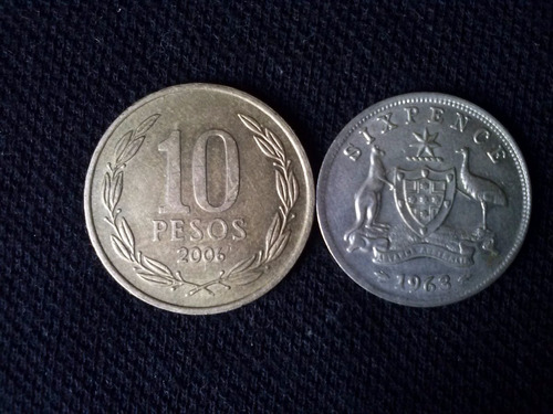 Moneda Australia Six Pence Plata 1963 (c9)