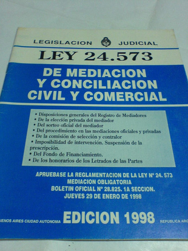 Ley N  24.573  (legislacion Judicial) (edicion 1998)-unico-