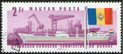 Hungría Sello Usado Barco, 25° Comisión Río Danubio Año 1967