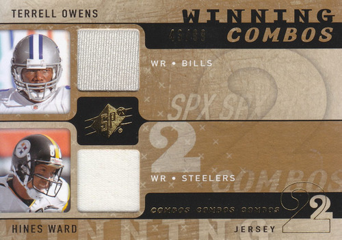 2009 Spx Wc 2x Jersey Terrell Owens Hines Ward 43/99 Wrs