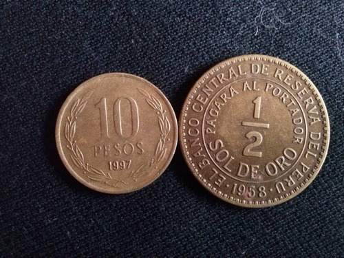 Moneda Perú 1/2 Sol De Oro Bronce 1958 (c19)