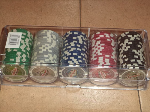 Imagen 1 de 4 de Fichas Poker Profesional 100pz De 11.5gr Holograma Las Vegas