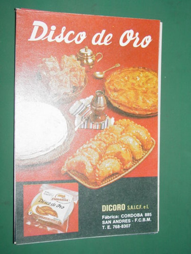 Clipping Publicidad Disco De Oro Tapas De Empanadas Dicoro